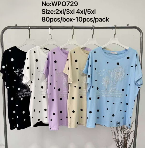 Bluzki damskie Roz 2XL-5XL, Mix Kolor Paczka 10 szt